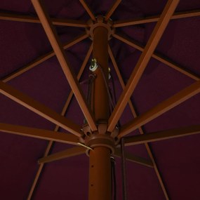 burgundi vörös kültéri napernyő farúddal 330 cm