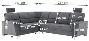 Sarokkanapé Stan (szürke) (B). 794264
