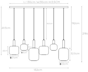 Lucide 45494/06/65 - Csillár zsinóron JOANET 6xE27/40W/230V