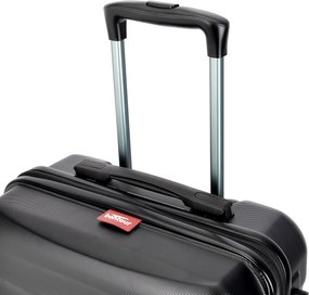 BONTOUR “wave” közepes duplakerekes gurulós bőrönd, fekete, m méretű