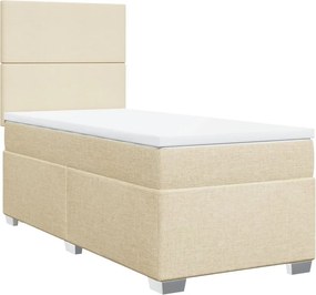 vidaXL krémszínű szövet rugós ágy matraccal 80 x 200 cm