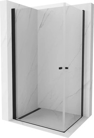 Mexen Pretoria Duo, zuhanykabin 2-szárnyú ajtókkal 90 (ajtók) x 80 (ajtók) cm, 6mm átlátszó üveg, fekete profil, 852-090-080-50-00-02
