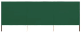 zöld szövet 3-paneles szélfogó 400 x 160 cm