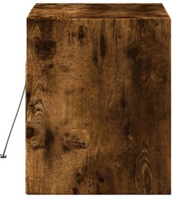 füstös tölgy színű fali TV-szekrény LED-ekkel 80x31x35 cm