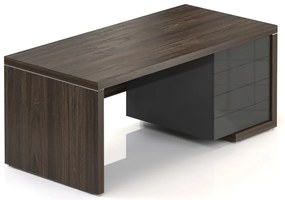 Lineart asztal 180 x 85 cm + jobb konténer, sötét szil / antracit