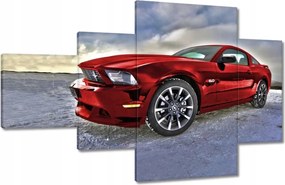 Vászonkép 130x80 Piros Mustang Hó