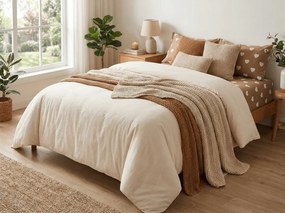 Mikroszálas lepedő CARAMHEART barna 90x200 cm