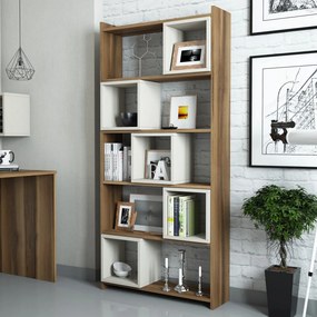 Box könyvespolc, dió-krém, 80 cm