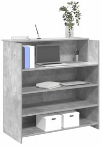 recepciós pult betonszürke 100x50x103,5 cm szerelt fa