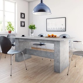 betonszürke szerelt fa étkezőasztal 180 x 90 x 76 cm