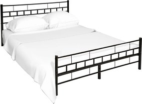 Ágy, fekete, 160x200, TAJGI