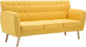 vidaXL 3 személyes sárga szövet kanapé 172 x 70 x 82 cm