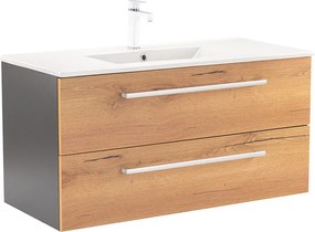 Vario Clam 100 alsó szekrény mosdóval antracit-tölgy