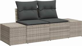 vidaXL Kerti kanapé párnával Szürke 184 x 62 x 69 cm polirattan