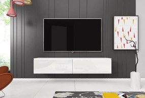 CERIEE 140 TV asztal - fehér, fényes fehér