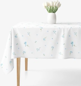 Goldea szögletes terítő 100% pamutvászon - nefelejcsek 140 x 220 cm