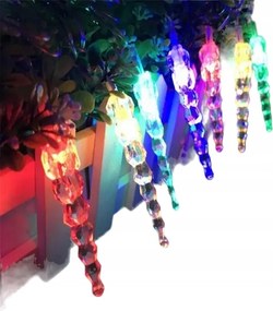 Jégcsap Led Akkumulátoros Karácsonyfa Lámpa Fényfüzér 20 Jégcsap 2 Méter