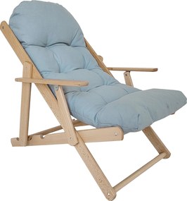 HOMCOM Összecsukható és Dönthető Fából Készült Lounge Szék Vastag Párnázott Tűzött párnával - 71 x 89 x 96 cm Szürke | Aosom