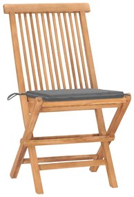 vidaXL 3 részes összecsukható tömör tíkfa étkezőgarnitúra párnákkal