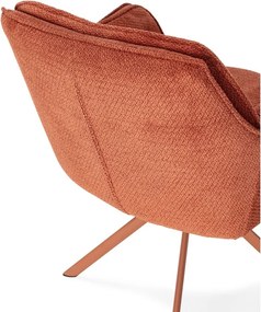 Terrakotta színű kárpitozott étkezőfotel szett 2 db-os Keiko – Marckeric