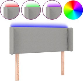 vidaXL világosszürke szövet LED-es fejtámla 93 x 16 x 78/88 cm