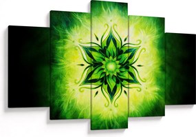 Kép - Virág mandala zöld háttérrel (150x105 cm)