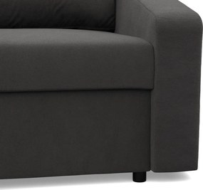 Zeus sarokkanapé, 1 ágyneműtartóval, döntött kartámasz, szövet anyag, univerzális oldal, hab töltet, szürke