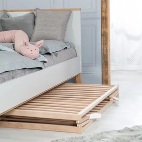 Natúr színű összecsukható gurulós babaágy 60x120 cm Fold up – Roba
