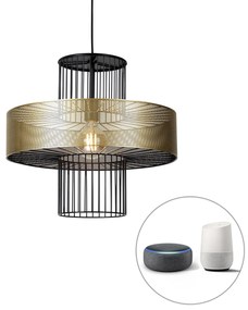 Okos függőlámpa arany fekete színben 50 cm, WiFi-vel, G95 izzóval - Tess
