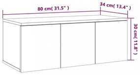 szürke sonoma színű szerelt fa TV-szekrény 80x34x30 cm
