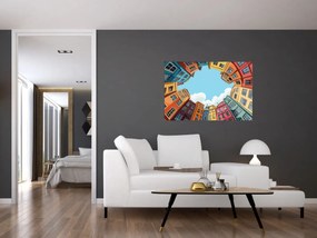 Kép - Házak között (90x60 cm)