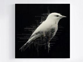 Poszter Grafika Digital Pixel Glitch Art Madár B&amp;w 80x80