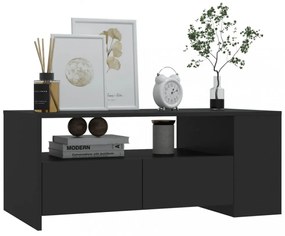fekete szerelt fa dohányzóasztal 102 x 55 x 42 cm