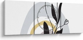 Kép - Virágok vázában N⁰1 (órával) (90x30 cm)