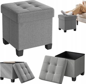 KĂĄrpitozott TĂĄrolĂł Puff Steppelt LĂĄbtartĂł TĂĄrolĂłrekesszel SzĂŒrke