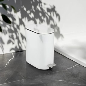Matt fehér acél pedálos szemetes 5 l Collungo – Wenko