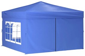 kék összecsukható rendezvénysátor oldalfalakkal 3x3 m