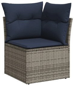 10 részes szürke polyrattan kerti ülőgarnitúra párnával