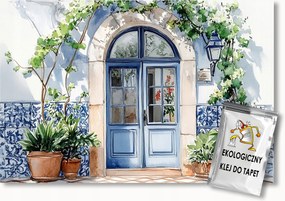 Fotótapéta Flizelina Építészet Ház Ajtó Bejárat Azulejos 200x140 ragasztó