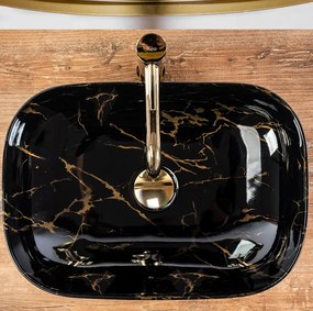 Rea Belinda Márvány asztali mosdó, 47 x 34 cm, fényes fekete, REA-U8907
