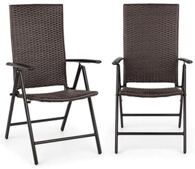 Blumfeldt Estoril, kerti szék, polyrattan, alumínium, 7 fokozat, összecsukható, barna