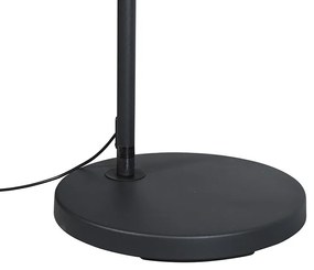 Modern ív lámpa fekete fekete textilbúrával - Arc Basic