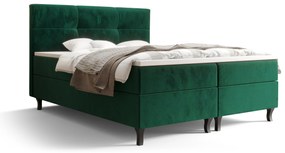 Franciaágy Boxspring 180 cm Lumba (oliva) (matraccal és tárolóhellyel). 1046690