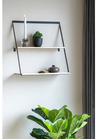 Bern fali polc, acél, fenyőfa 50x21x52 cm