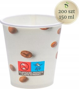Papírpohár kávéhoz vagy teához 150 ml 200db nyomott mintával