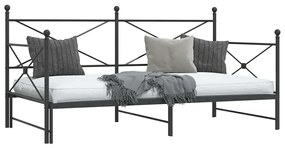 kihúzható kanapéágy matrac nélkül fekete 100x200 cm acél