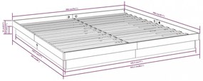 tömör fa ágykeret matrac nélkül 200 x 200 cm