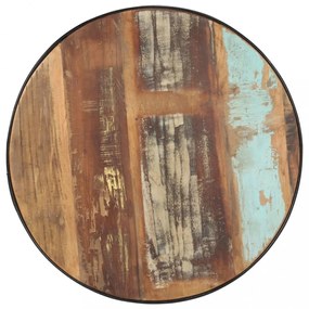 fekete tömör újrahasznosított fa dohányzóasztal 68 x 68 x 36 cm