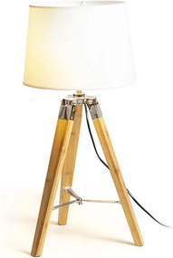 RENDL ALVIS asztali lámpa bambusz/króm 230V LED E27 11W