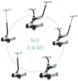 QPlay - Gyerek roller LED-világítós kerekekkel 5 az 1-ben SEMA PRO zöld